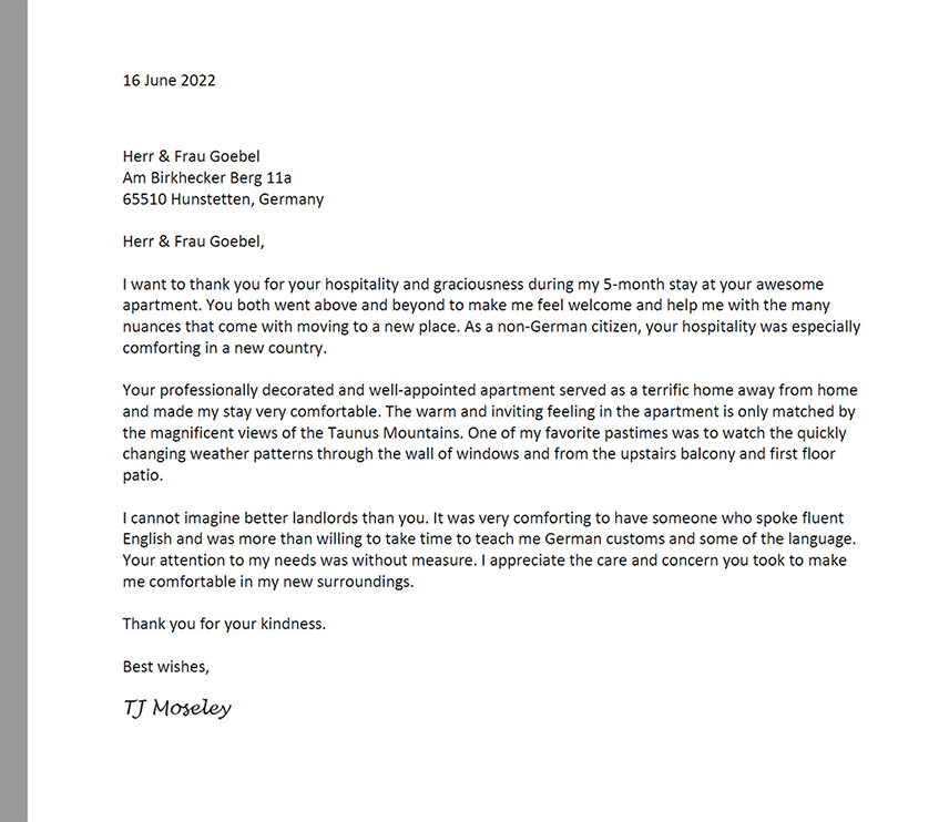 TJ Moseley  -  Letter of Recommendation  - Referenzschreiben  1100